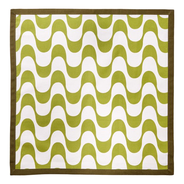 WAVY OBRÚSOK 42 X 42 CM - ZELENÁ/BÉŽOVÁ