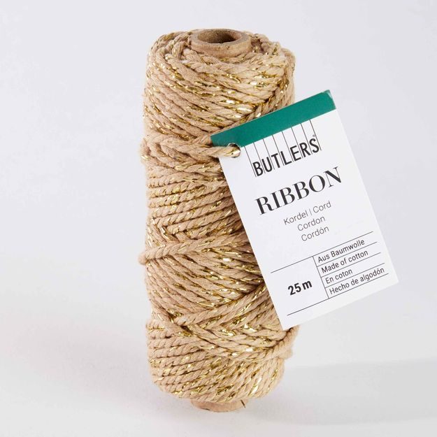 RIBBON POVRÁZOK S LUREXOM 25 M X 4 MM - PRÍRODNÁ