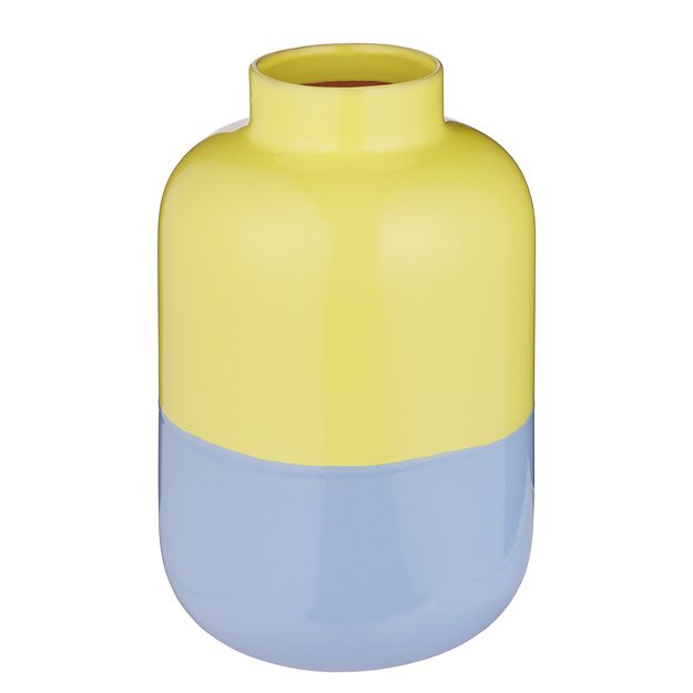 TWO TONE VÁZA 35 CM - ŽLTÁ/MODRÁ