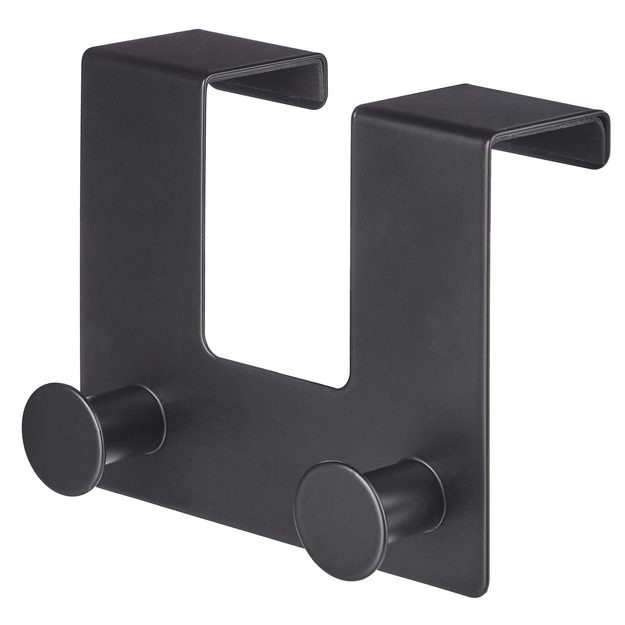 BASIC VEŠIAK NA DVERE S 2 HÁČIKMI – ČIERNA