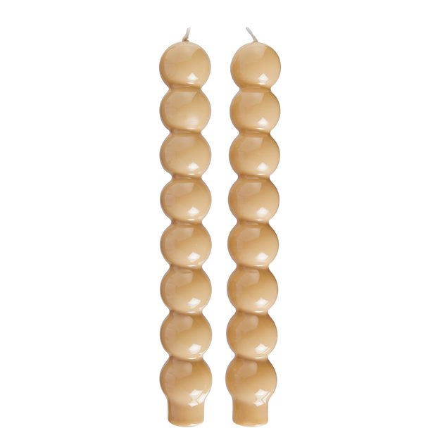 BUBBLES SADA SVIEČOK 2 KS 24 CM - BÉŽOVÁ