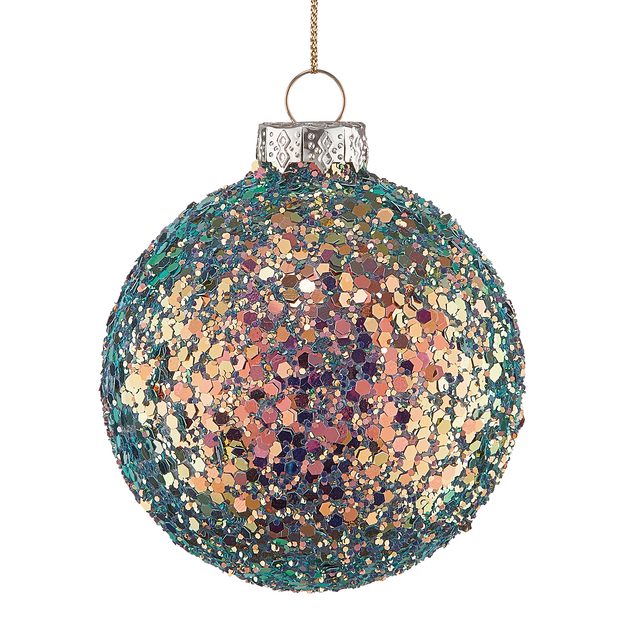 HANG ON VIANOČNÁ GUĽA TRBLIETKY 8 CM - ZELENÁ