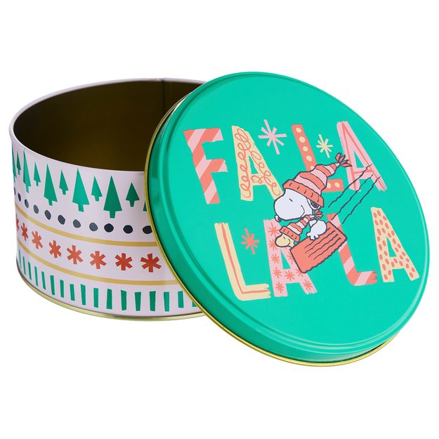 PEANUTS DÓZA KULATÁ "FALALALA" 13,5 CM - ZELENÁ/BÍLÁ