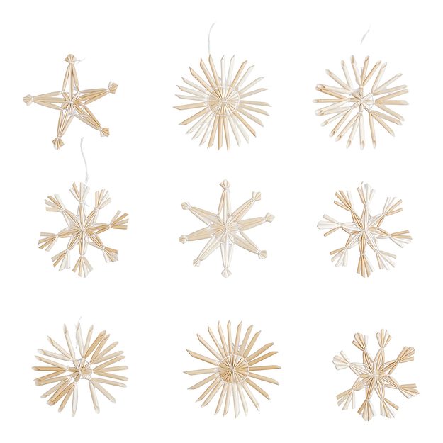 X-MAS SLAMENÉ OZDOBY 36 KS 6 CM - BIELA