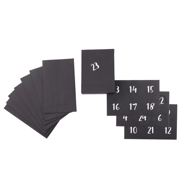 SURPRISE TAŠKY NA ADVENTNÝ KALENDÁR S ČÍSELNÝMI ŠTÍKAMI - ČIERNA