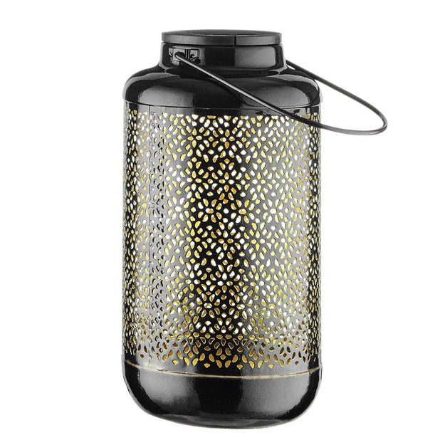 SOLANA SOLÁRNY LAMPÁŠ 24 CM - ČIERNA/ZLATÁ