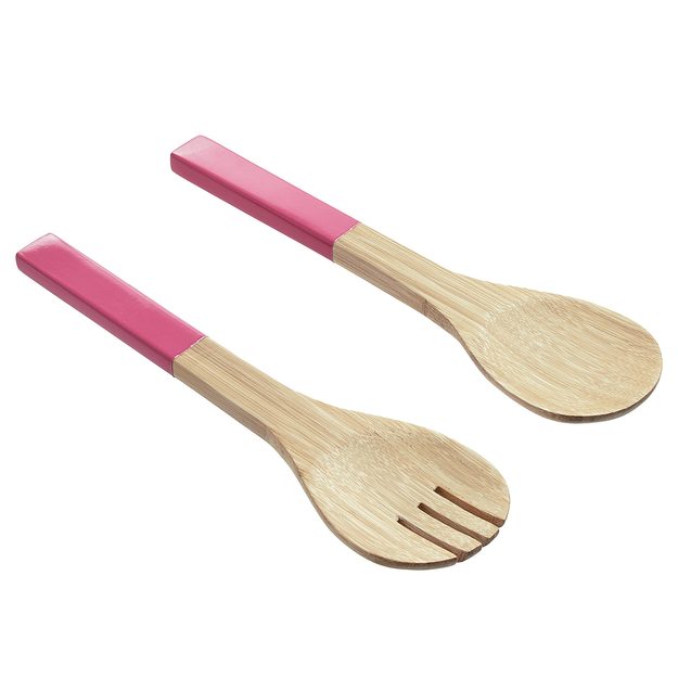 BAMBOO BAMBUSOVÝ PRÍBOR NA ŠALÁT 2 KS - RUŽOVÁ