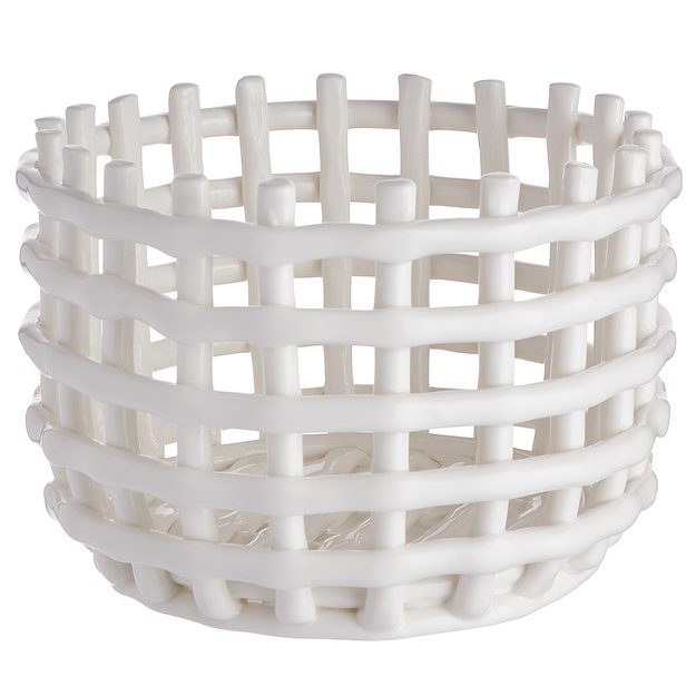 CRAFT KERAMICKÝ KOŠÍK 16 CM - KRÉMOVÁ