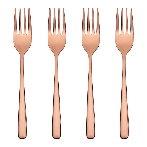 QUEENS DEZERTNÉ VIDLIČKY SET 4 KS - RUŽOVÁ ZLATÁ