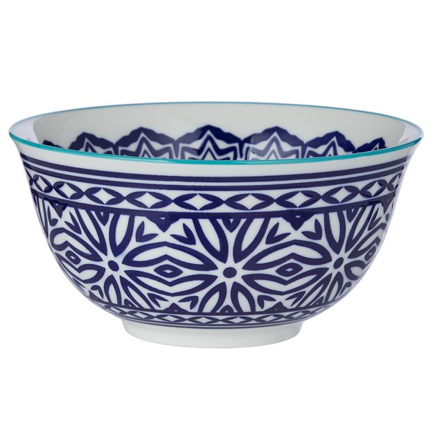 ORNAMENTS MISKA 520 ML - MODRÁ/BIELA