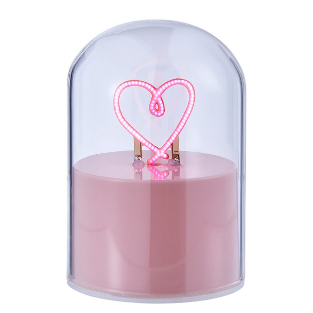 GLOW BALL NEÓNOVÉ SVETLO SRDCA 10 CM - RUŽOVÁ