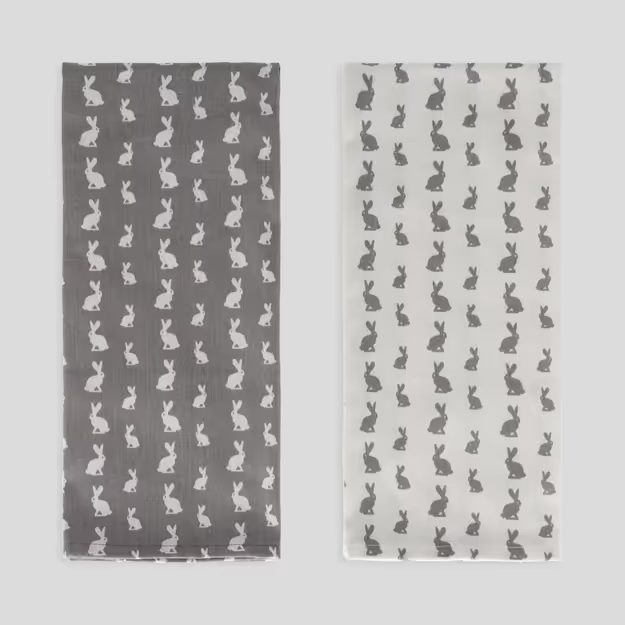 HOME & YOU SADA KUCHYNSKÝCH UTIEROK ZAJAČIKY 2 KS - ŠEDÁ