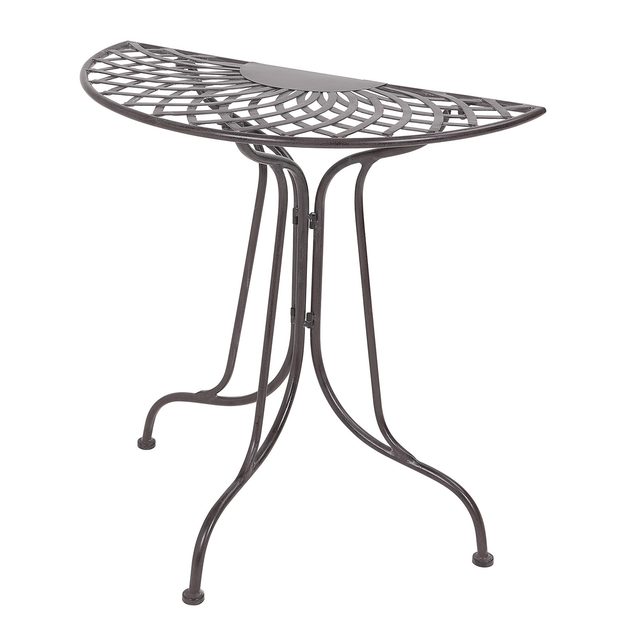 MANDALA GARDEN STÔL POLKRUHOVÝ - TM. HNEDÁ