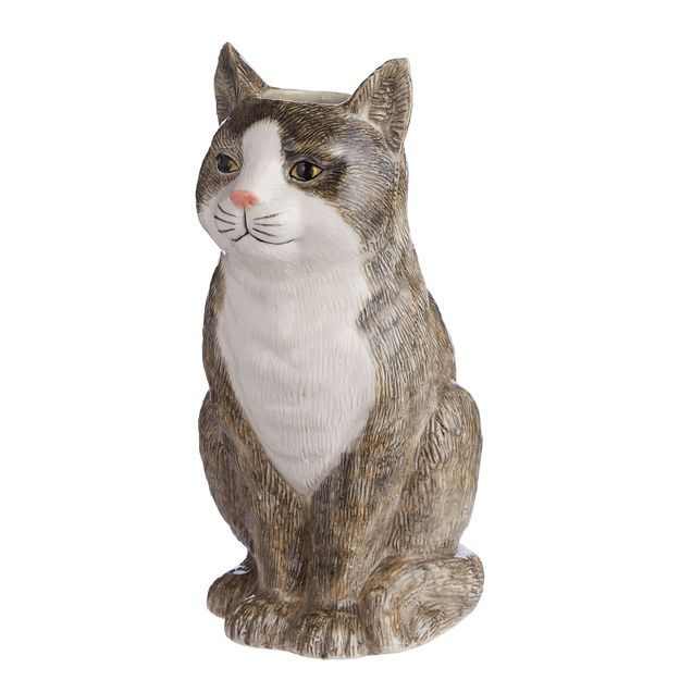 MINKA VÁZA MAČKA 28 CM - ŠEDÁ