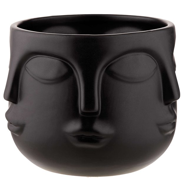 ARTIST KVETINÁČ S TVÁROU  Ø13CM - ČERNÁ