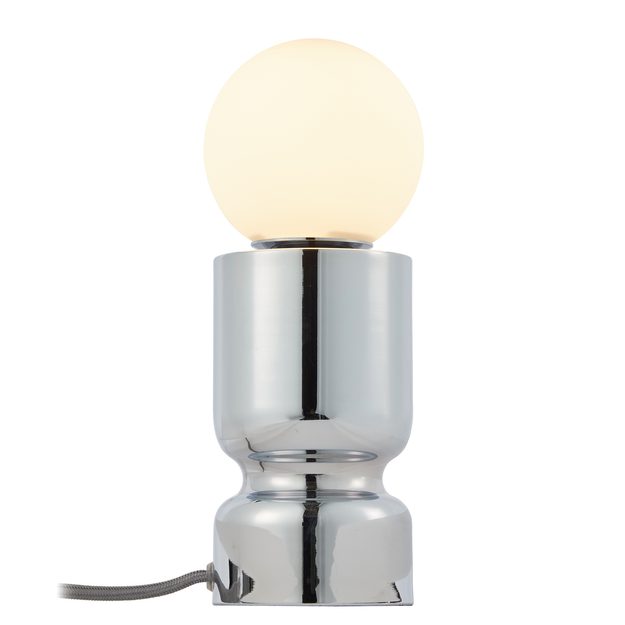 CHROME STOLNÁ LAMPA 23 CM - STRIEBORNÁ