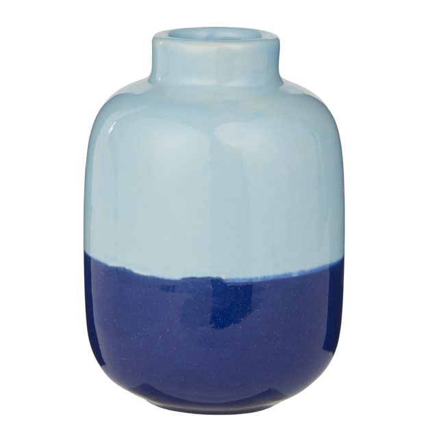 TWO TONE VÁZA 10 CM - SV. MODRÁ/TM. MODRÁ