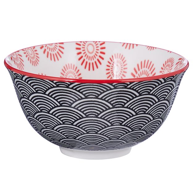 ORNAMENTS MISKA 240 ML - ČIERNA/ČERVENÁ