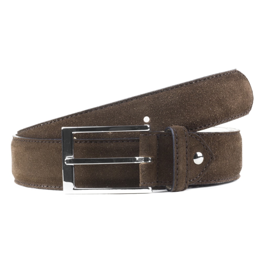 Berwick Dark Brown Suede Belt - Berwick - Belts - Clothing - Gentleman Store
