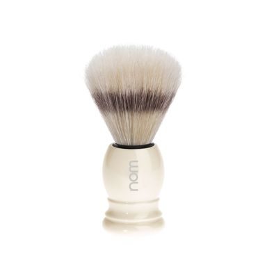 HJM Natural Bristle Faux Ivory Shaving Brush