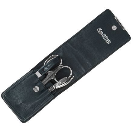 Erbe Solingen Four-Piece Manicure Set in Black Leather Pouch