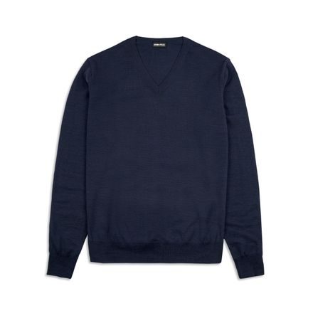 Light Merino Jumper John Paul Navy John Paul Lehke svetry Knitwear Clothing Gentleman Store