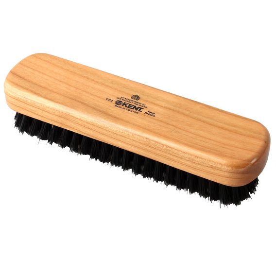 Kent Handmade Travel Sized Natural Bristle Clothes Brush (CC2)