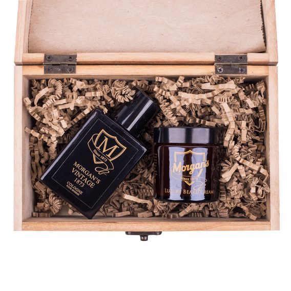 Morgan's 1873 Beard & Cologne Wooden Gift Box