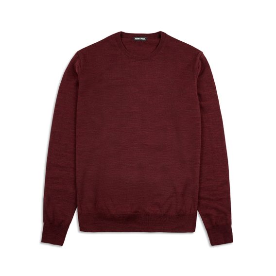 Light Merino Jumper John & Paul - Burgundy