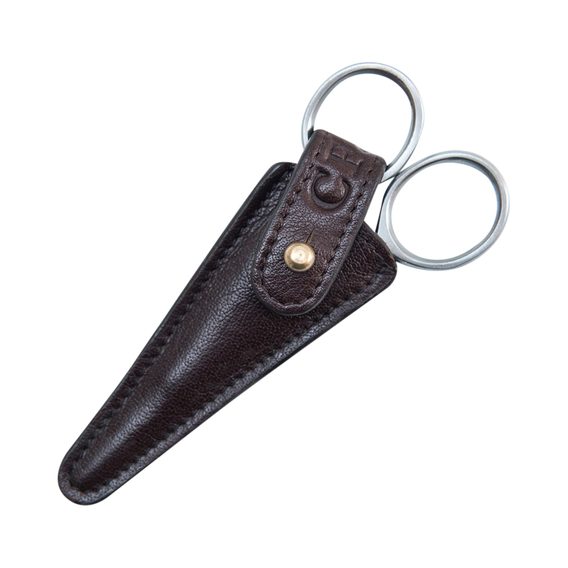 Captain Fawcett Grooming Scissors in Leather Pouch