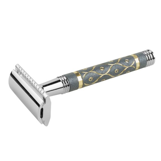 Parker Butterfly Closed Comb Decorated Handle Safety Razor