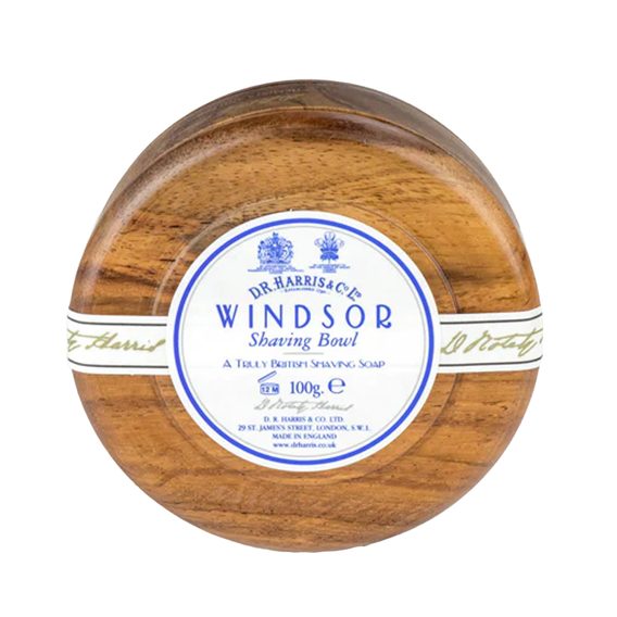 D.R. Harris Windsor Shaving Soap in Dark Wooden Bowl (100 g)