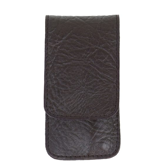 Erbe Solingen Three-Piece Manicure Set in Dark Brown Leather Pouch