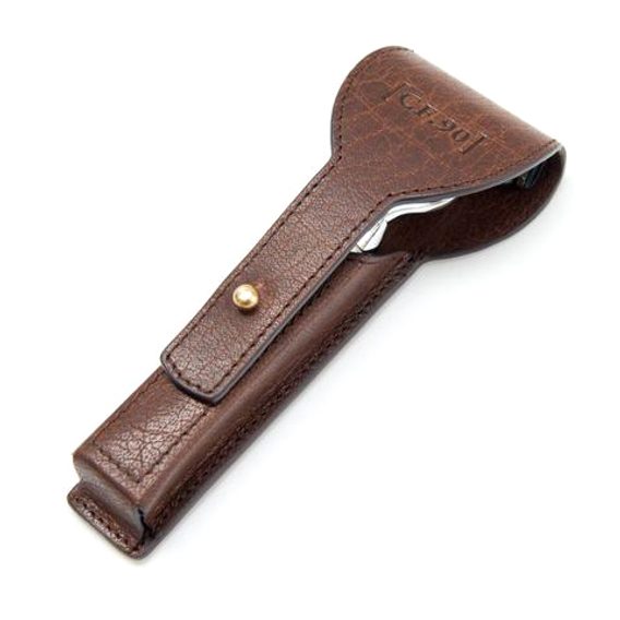 Captain Fawcett Mach 3 Razor with Handcrafted Leather Pouch