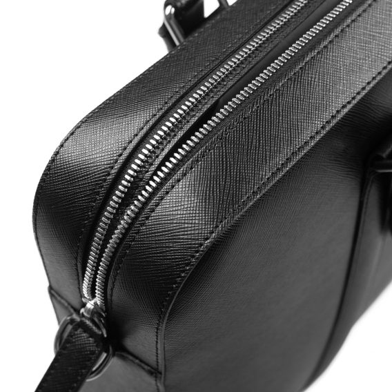 John & Paul Black Leather Briefcase 2.0