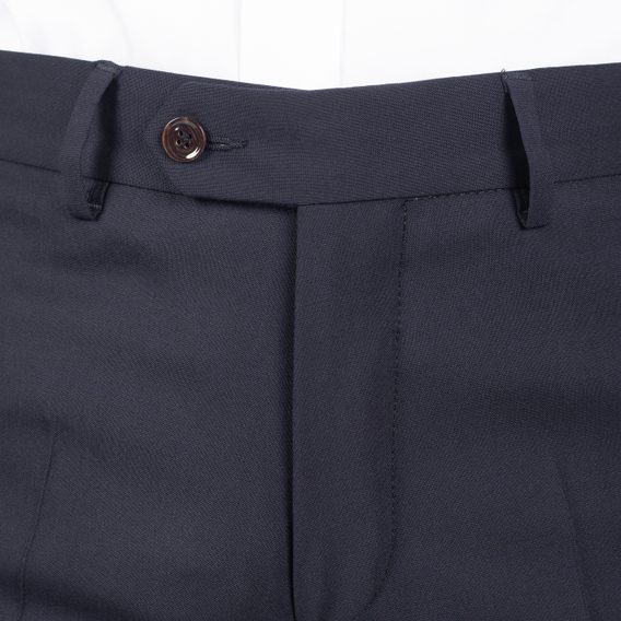 John & Paul 110's Wool Suit Trousers - Navy