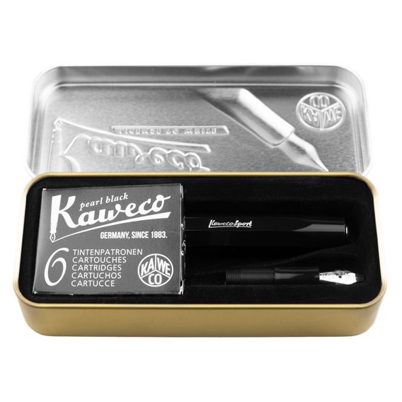 Kaweco Small Black Caligraphy Set in Metal Box