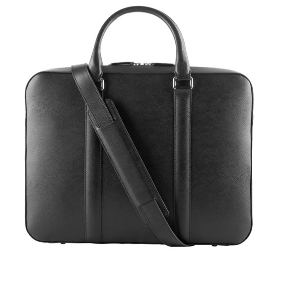 John & Paul Black Leather Briefcase Shoulder Strap 2.0