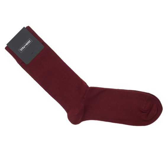 John & Paul Cotton Socks - Burgundy