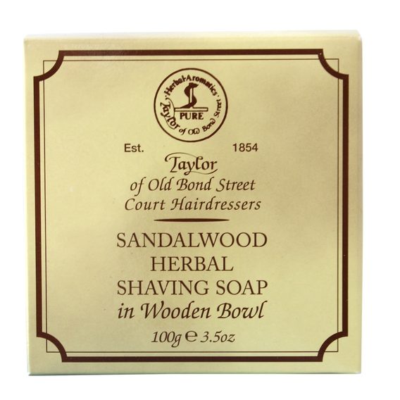 Taylor of Old Bond Street Sandalwood Shaving Soap in Wooden Bowl (100 g)