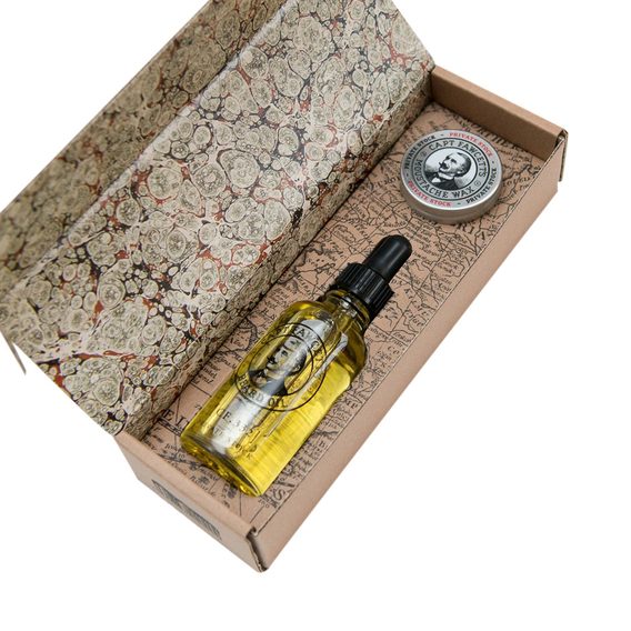 Captain Fawcett Private Stock Wax & Beard Oil Gift Set