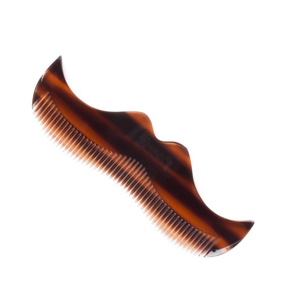 Morgan's Moustache-Shaped Faux Tortoise Shell Beard Comb