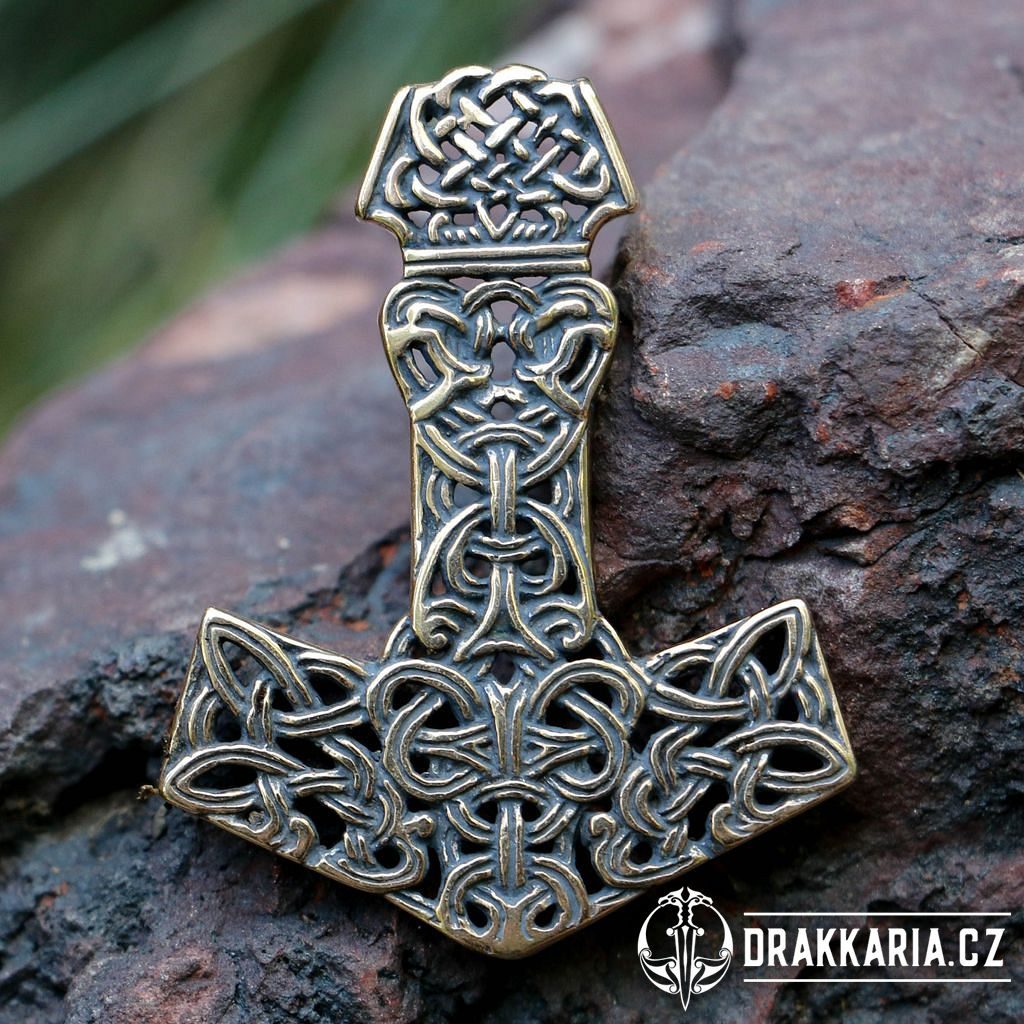 MJÖLNIR Thorovo kladivo bronzový přívěšek - drakkaria.cz