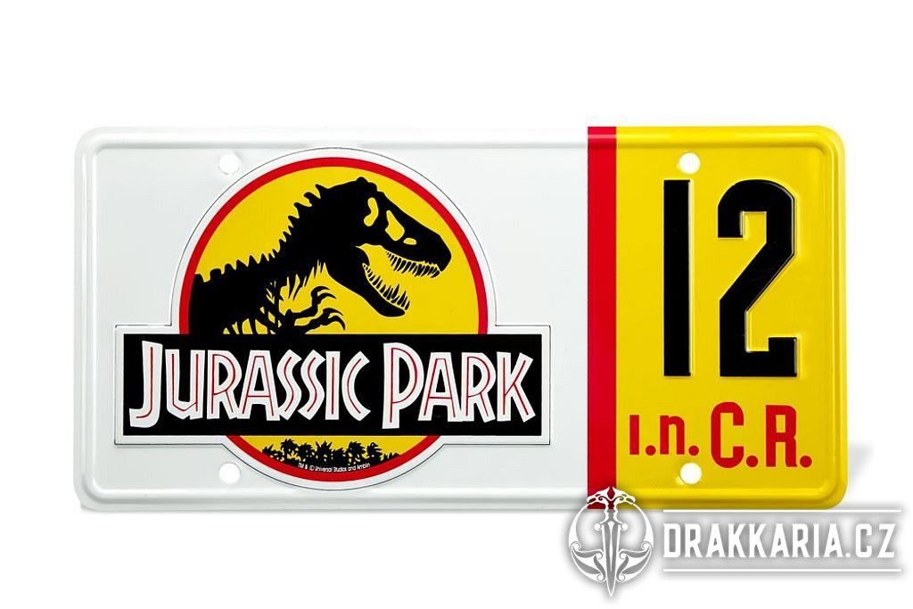 JURSKÝ PARK SPZ Jurassic Park Replica 1/1 Dennis Nedry License Plate -  drakkaria.cz