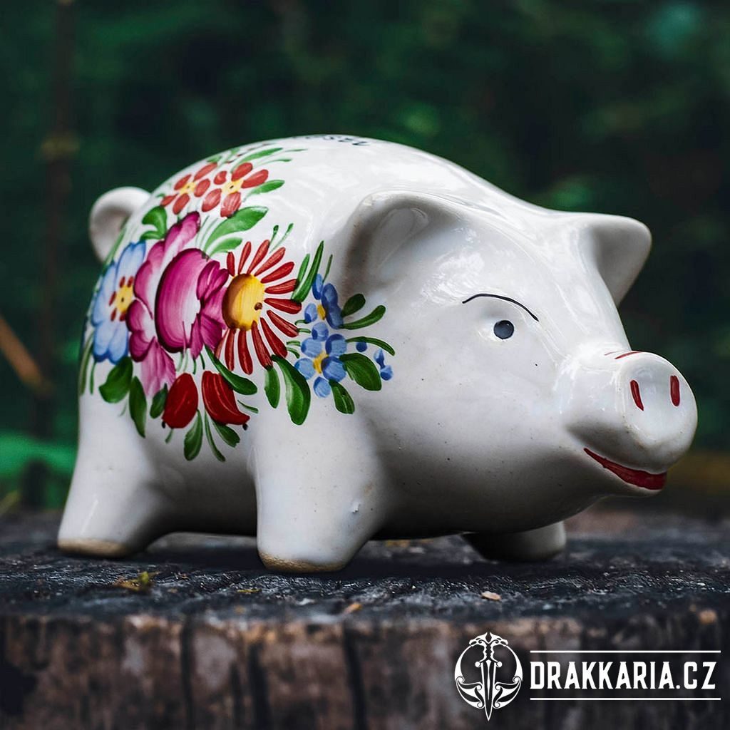 PRASÁTKO NA ÚSPORY, tradiční chodská keramika - drakkaria.cz