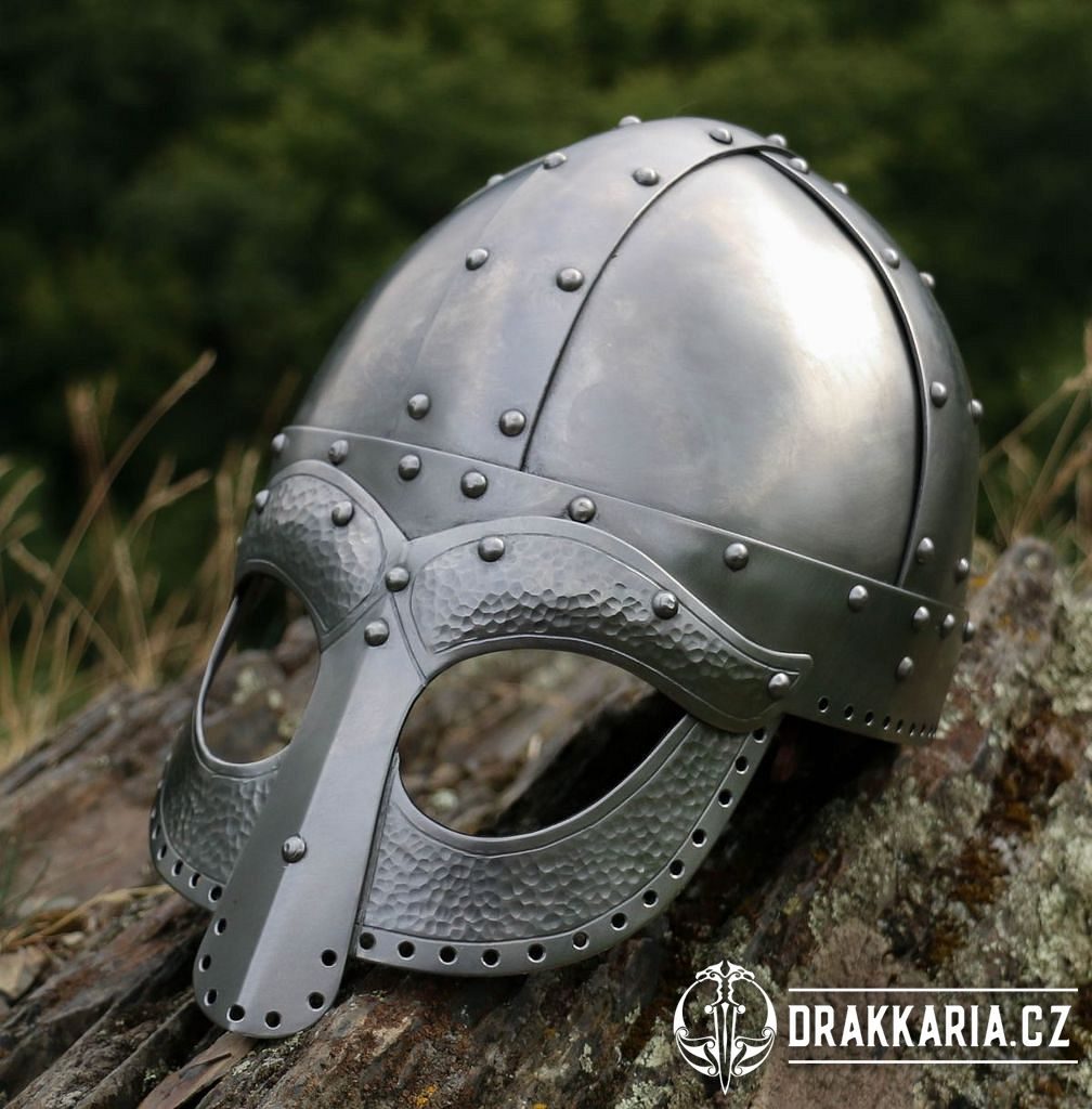PŘILBA VIKING, vikingská helma s očnicemi zdobená kováním za studena -  drakkaria.cz