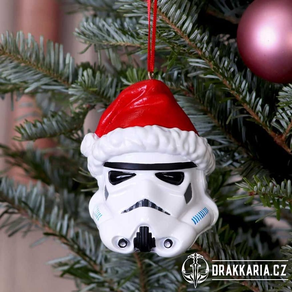 STAR WARS Stormtrooper Santa Hat vánoční ozdoba 8.3cm - drakkaria.cz