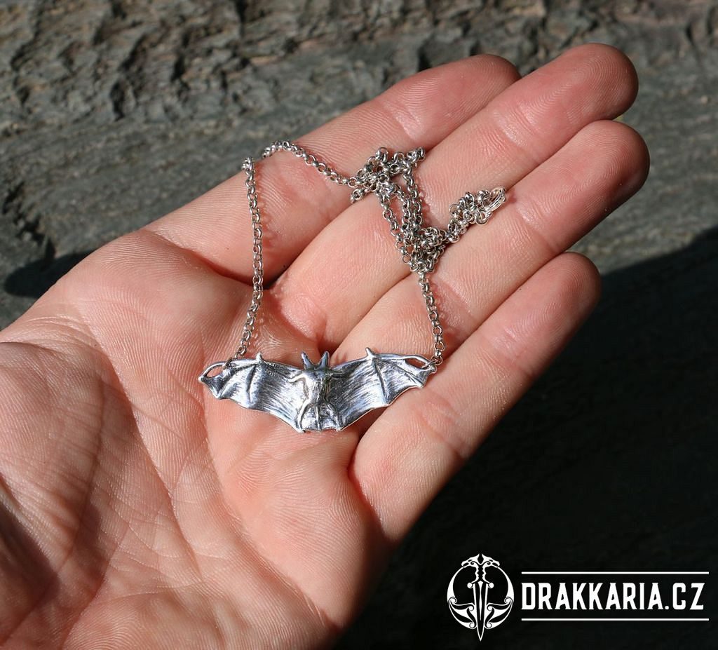 NOCTOR - Netopýr, náhrdelník, stříbro 925 - drakkaria.cz