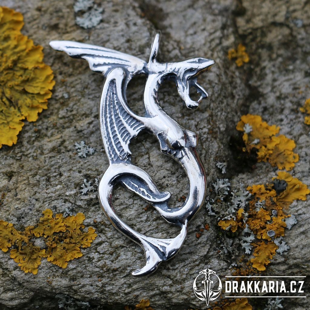VODNÍ DRAK, přívěšek stříbro 925 - drakkaria.cz