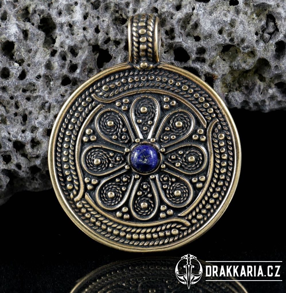 VESNA, slovanský šperk, bronz Lapis Lazuli - drakkaria.cz